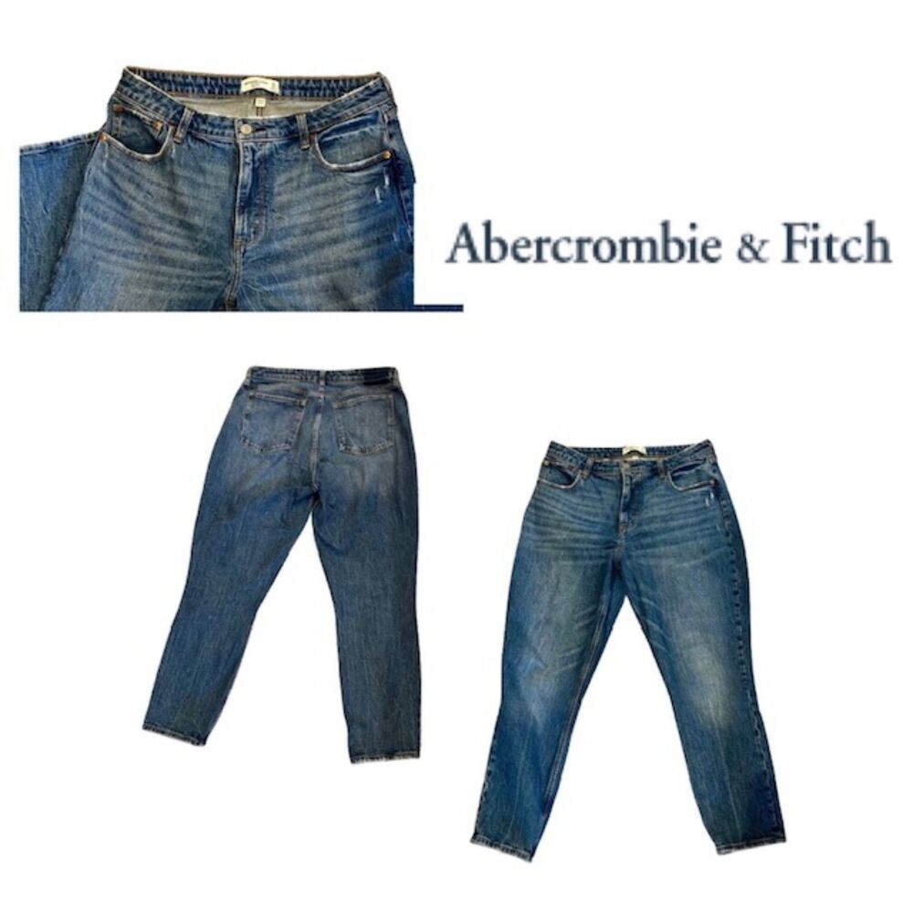 SZ 12/31W Abercrombie & Fitch Curve Love High Rise Skinny Jeans Classic Blue